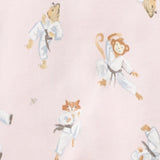 Burt's Bees Organic Baby One-Piece Sleeper Karate Creatures Pink