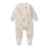 Burt's Bees Organic Baby One-Piece Sleeper Karate Creatures Beige