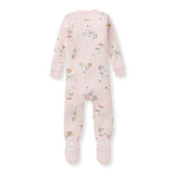Burt's Bees Organic Baby One-Piece Sleeper Karate Creatures Pink