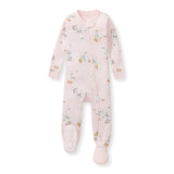 Burt's Bees Organic Baby One-Piece Sleeper Karate Creatures Pink