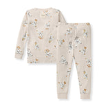 Burt's Bees Organic Two-Piece Pajamas Karate Creatures Beige