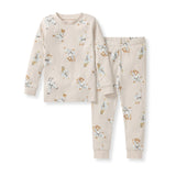 Burt's Bees Organic Two-Piece Pajamas Karate Creatures Beige
