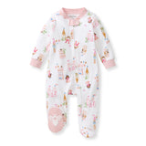 Burt's Bees Organic Baby One-Piece Sleeper Fairytale Castle