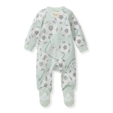 Burt's Bees Organic Baby One-Piece Sleeper Soccer Goal
