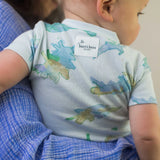 Burt's Bees Organic Baby Sleeper Romper Watercolor Dinos Rain