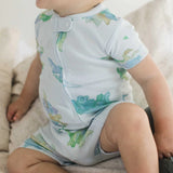 Burt's Bees Organic Baby Sleeper Romper Watercolor Dinos Rain