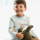 Burt's Bees Organic Two-Piece Pajamas Snow Riding Dinos