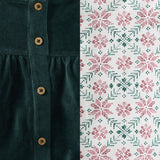 Burt's Bees Organic Baby & Toddler Tee and Dress Set Poinsettia Fair Isle