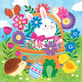 Mudpuppy 25 Piece Floor Puzzle with Shaped Pieces: Bunny Basket