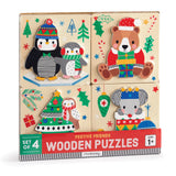 Mudpuppy Festive Friends Set of 4 Wood Puzzles