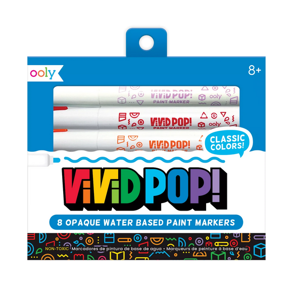 Ooly Vivid Pop!: Opaque Water-Based Paint Markers - Classic (Set of 8)