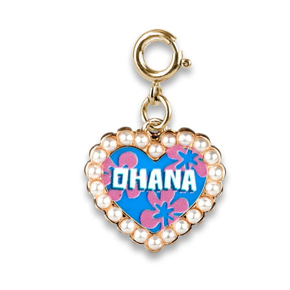 Charm It Disney Gold Ohana Pearl Heart Charm