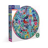 eeBoo 500 Piece Round Puzzle Four Birds