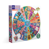 eeBoo 500 Piece Round Puzzle Cats of the World