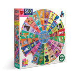 eeBoo 500 Piece Round Puzzle Dogs of the World