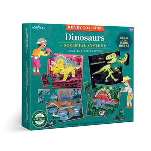 eeBoo Ready to Learn 36 Piece 4 Puzzle Set Dinosaurs