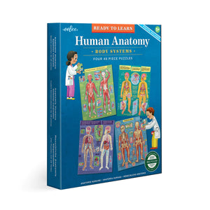 eeBoo Ready to Learn 48 Piece 4 Puzzle Set Human Anatomy