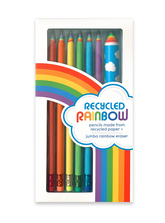 Snifty Recycled Rainbow Pencils & Eraser Set