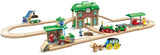Hape Wooden Retro Train & Station Set