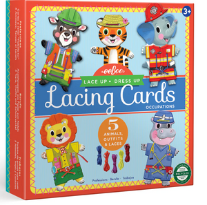 eeBoo Lacing Cards: Occupations Dress Up