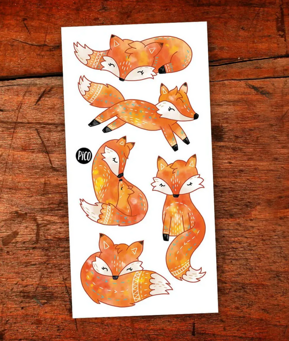 Pico Temporary Tattoos: Red Foxes