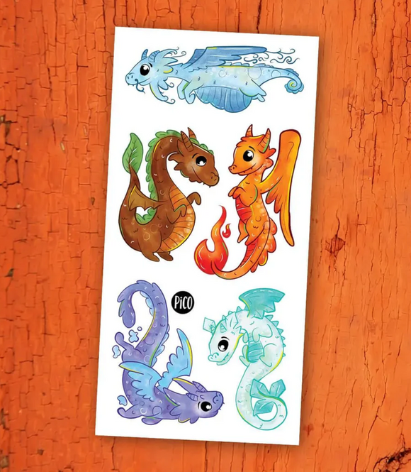 Pico Temporary Tattoos: Dragons and the Elements