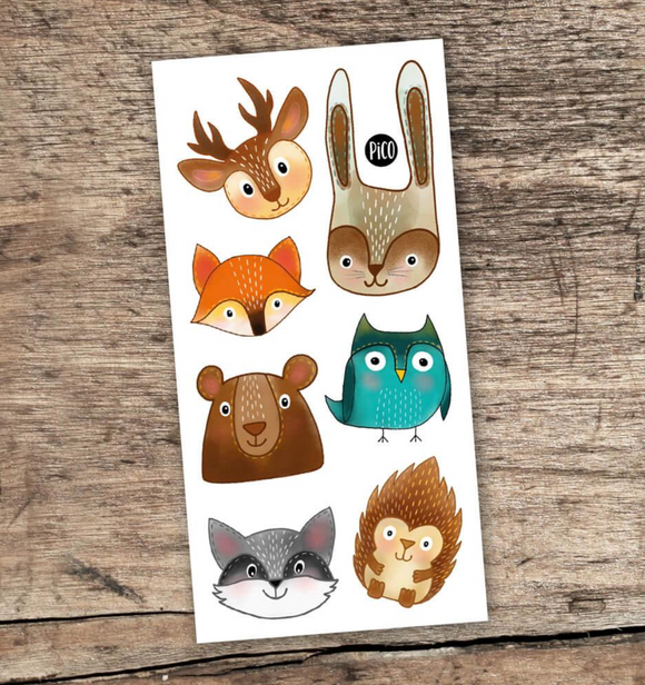 Pico Temporary Tattoos: Animals of the Forest