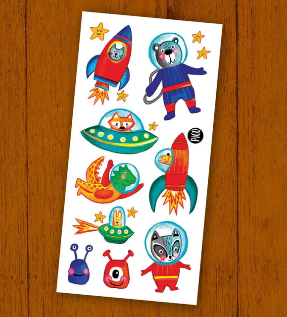 Pico Temporary Tattoos: The Animal Astronauts