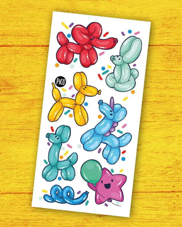 Pico Temporary Tattoos: Animal Balloons