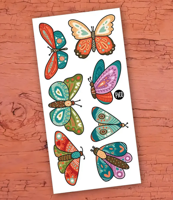 Pico Temporary Tattoos: Rainbow Butterflies