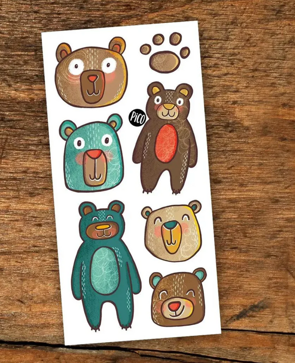 Pico Temporary Tattoos: Smiley Bears
