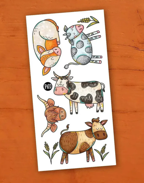 Pico Temporary Tattoos: Cute Cows