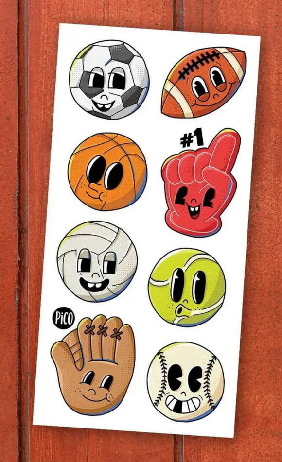 Pico Temporary Tattoos: Sports Balls