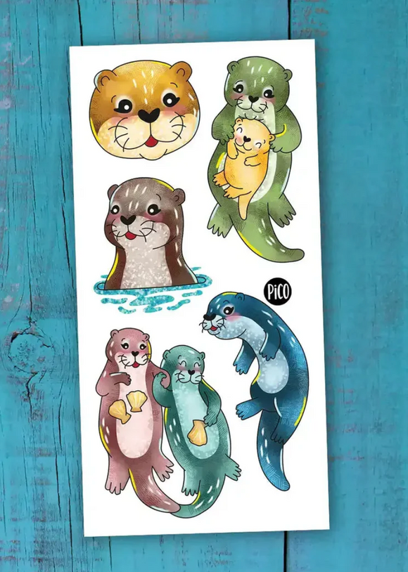 Pico Temporary Tattoos: Playful Otters