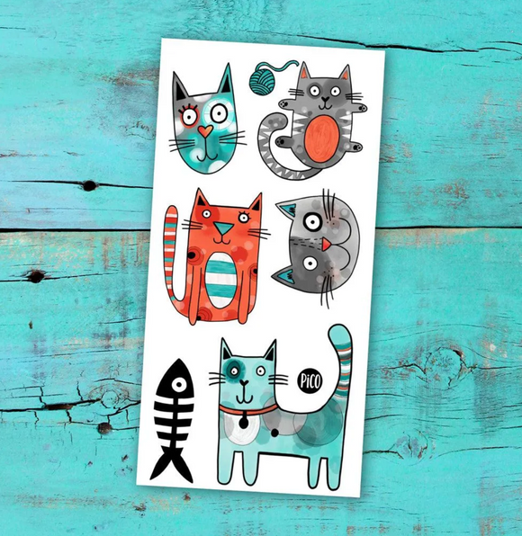 Pico Temporary Tattoos: Bibi the Grey Cat