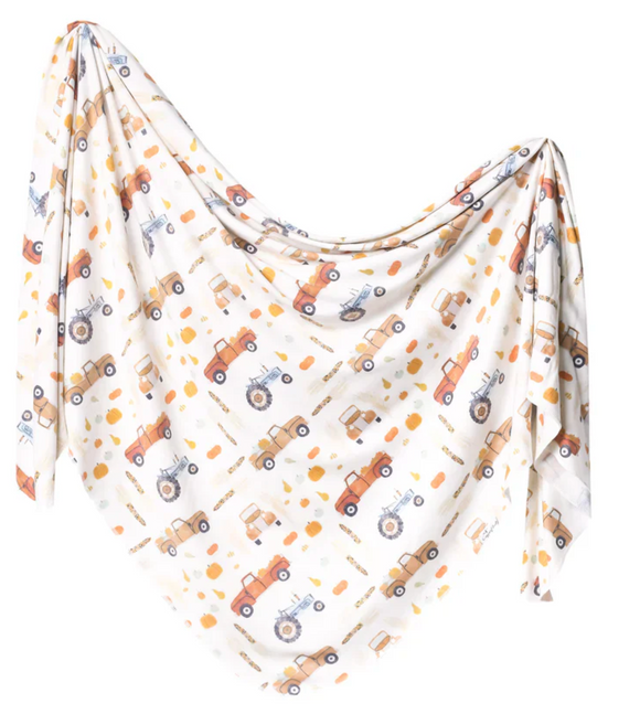 Copper Pearl: Knit Swaddle Blanket - Hayride