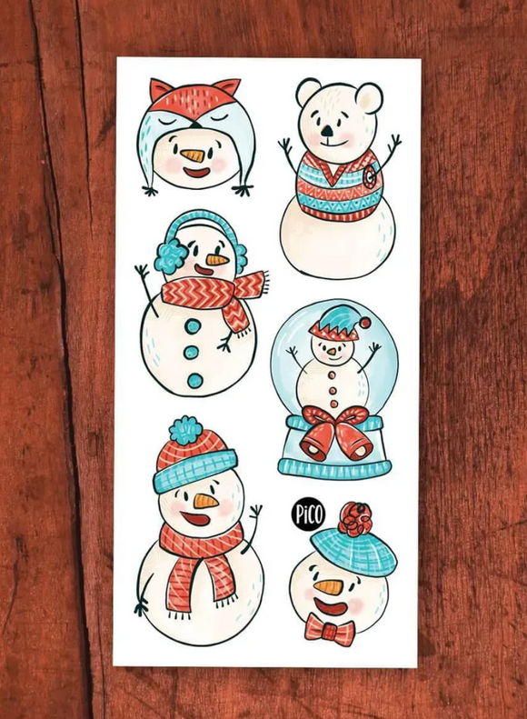 Pico Temporary Tattoos: Happy Snowfriends