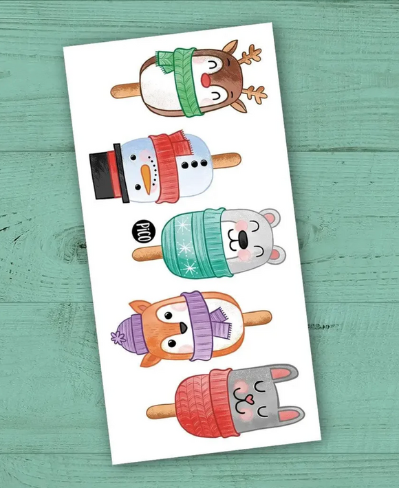 Pico Temporary Tattoos: Christmas Popsicle Cakes
