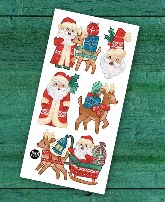 Pico Temporary Tattoos: Santa and his Reindeer