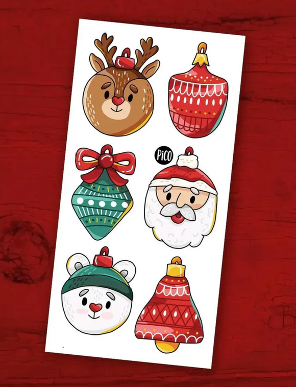 Pico Temporary Tattoos: Christmas Tree Balls