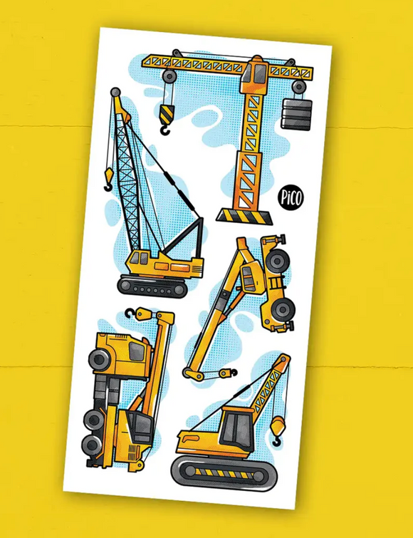Pico Temporary Tattoos: Construction Cranes