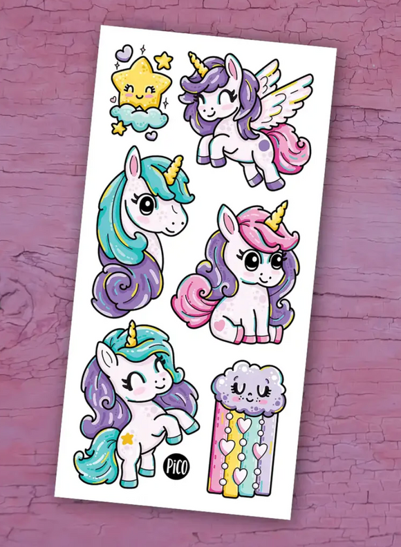 Pico Temporary Tattoos: Rainbow Ponies