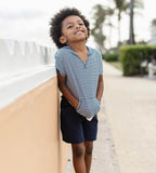 Burt's Bees Organic Baby Boy Hooded Top & Shorts Set Classic Stripe