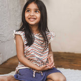 Burt's Bees Organic Festive Pattern Girl Tee & Shorts Set