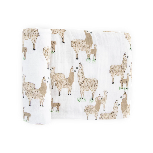 Little Unicorn® Cotton Muslin Swaddle Blanket: Llama Llama