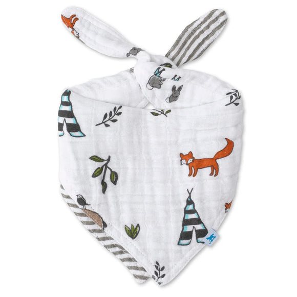 Little Unicorn® Cotton Muslin Reversible Bandana Bib 2 Pack: Forest Friends