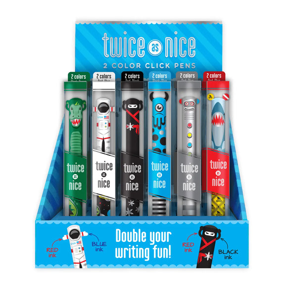 Snifty Pen Twice as Nice Metallic 2 Color Click Pen Assortment