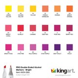 Kingart® Pro Double-Ended Alcohol Markers - 36 Bright Colors