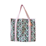 Mavi Bandz Market Shopping Tote: Thalia Pink Green