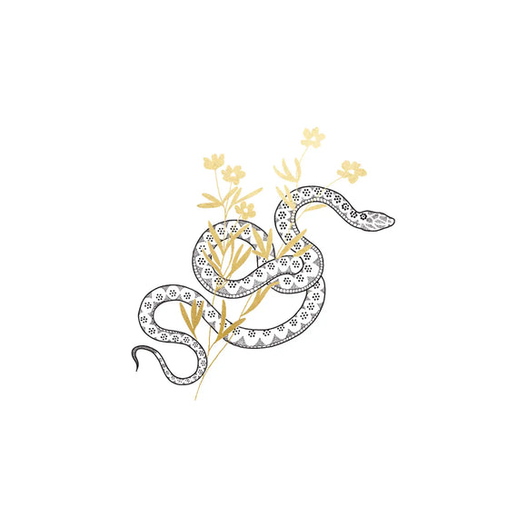 Tattly Pairs Twisty Snake with Flowers Tattoo